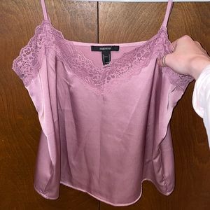 Forever 21 Satin Lace trim Tank Top